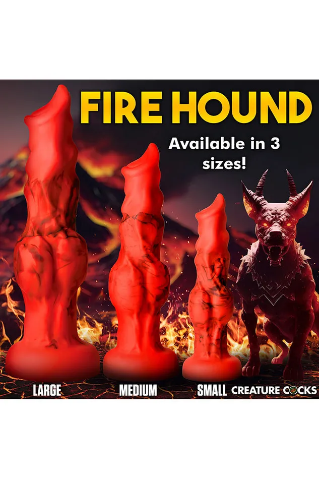 XR Brands XR Brands Creature Cocks Fire Hound Silicone Dildo Red Various Sizes Dildos