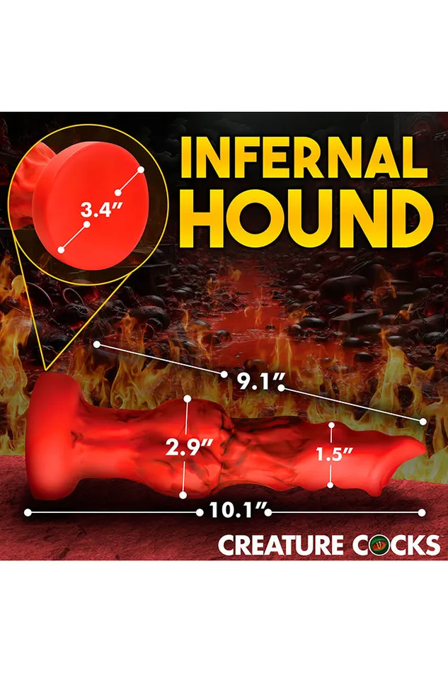 XR Brands XR Brands Creature Cocks Fire Hound Silicone Dildo Red Various Sizes Dildos