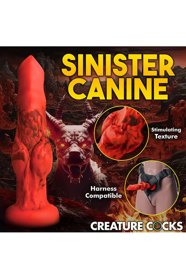 XR Brands XR Brands Creature Cocks Fire Hound Silicone Dildo Red Various Sizes Dildos