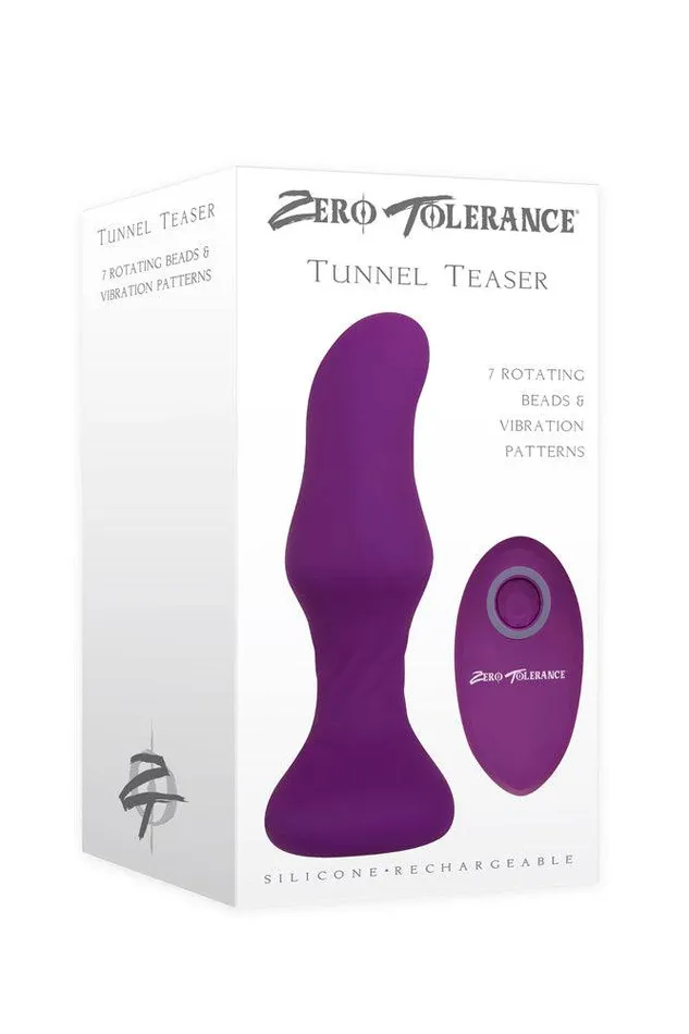 Zero Tolerance Tunnel Teaser Rotating Butt Plug Remote Purple Zero Tolerance Anal